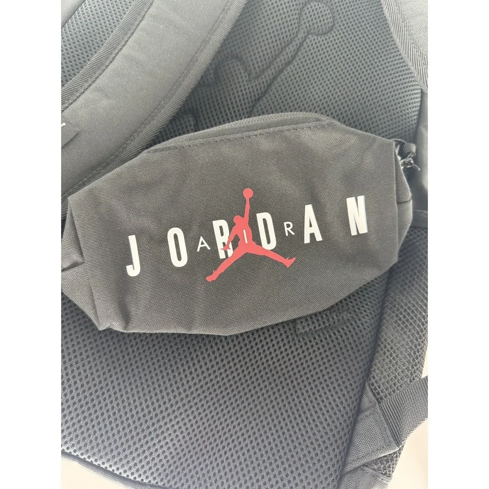 Nike Jordan Air School Backpack Pencil Case Bottle Pocket Large Black 9A0503-023
